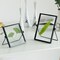 Fabulaxe Modern Metal Floating Tabletop Square Photo Picture Frame w/Glass Cover and Easel Stand, Black 4 x 4 QI004066.BK.S - alternate 2